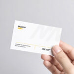 Business Card Holding by Hand Mockup