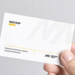 Business Card Holding by Hand Mockup