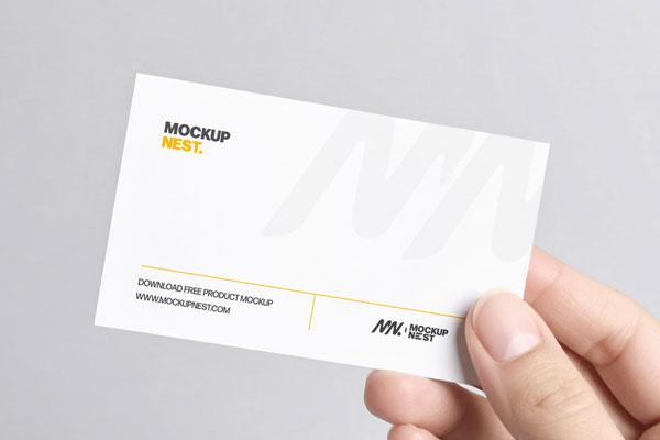Business Card Holding by Hand Mockup