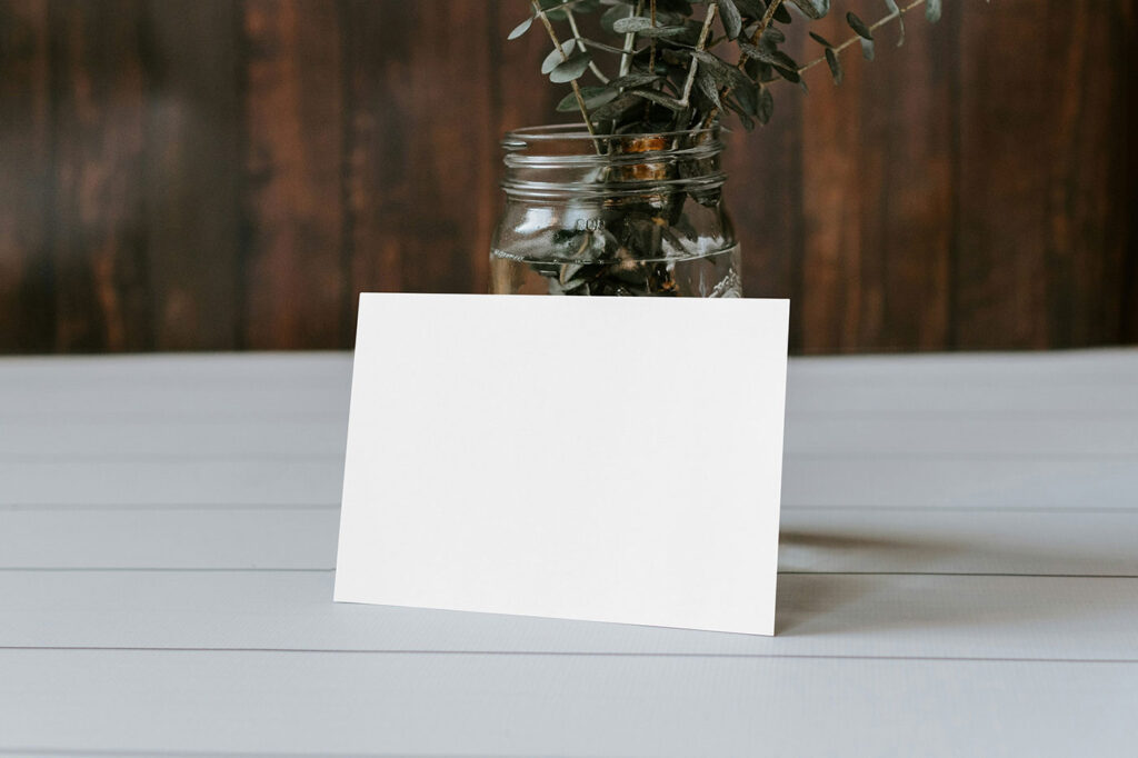 Business Card Lean on Plant Mockup