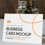Business Card Lean on Plant Mockup