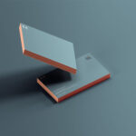 Business Card Mockup Featuring Two Stacks in Different Positions