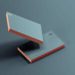 Business Card Mockup Featuring Two Stacks in Different Positions