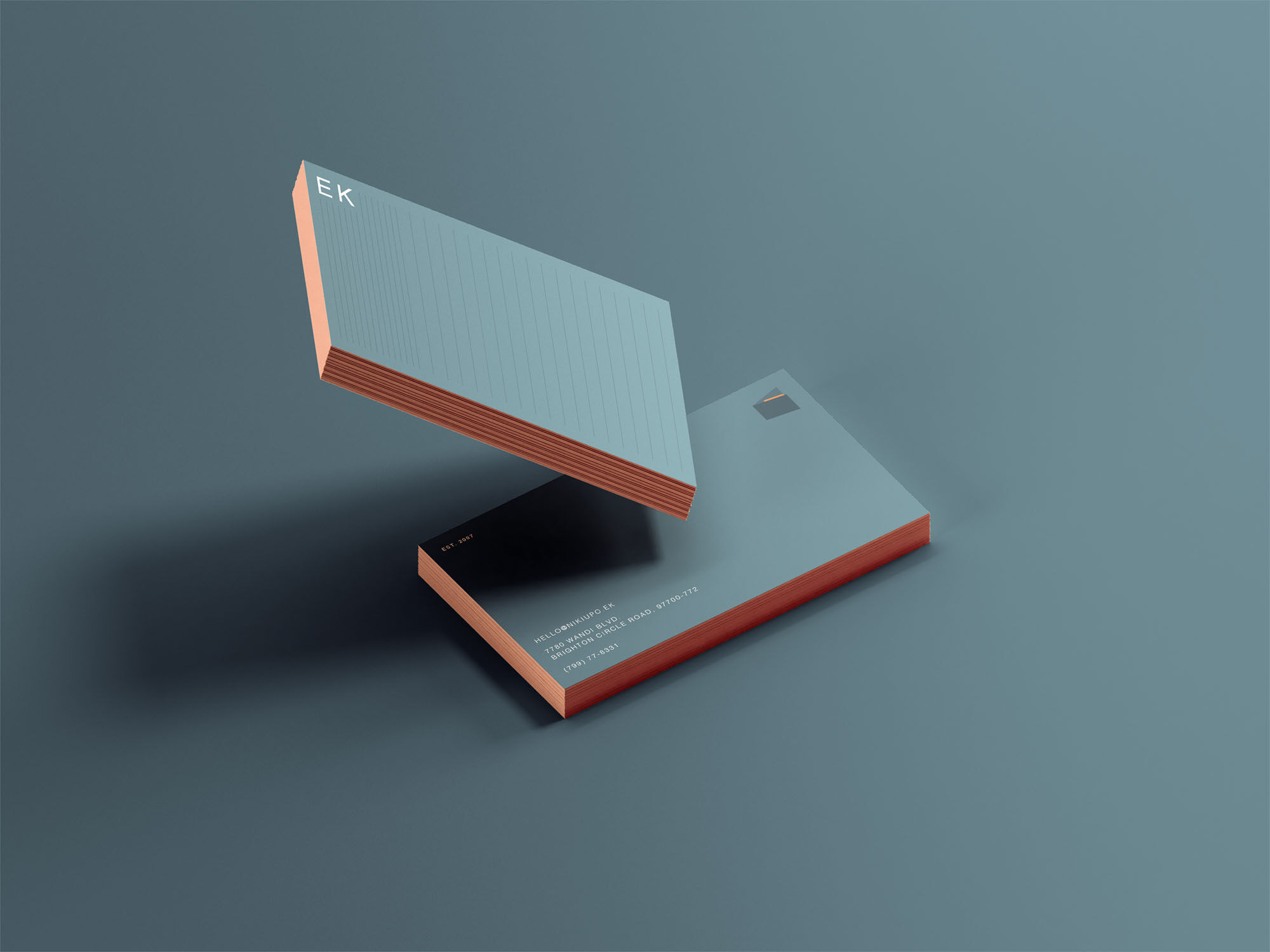 Business Card Mockup Featuring Two Stacks in Different Positions FREE PSD