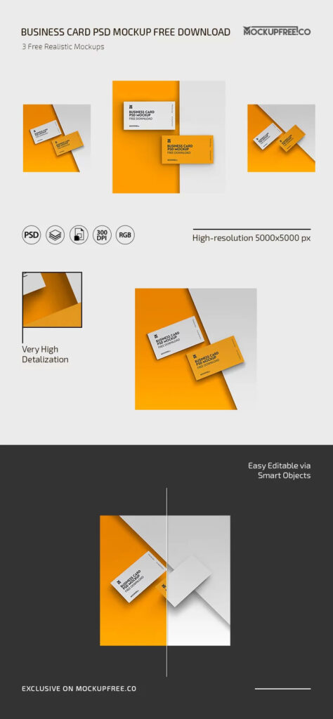 Business Card Mockup in 3 Shots