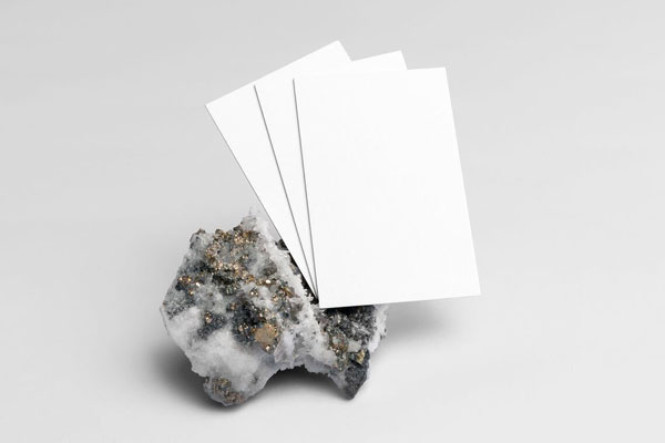 Business Card Mockup on Top of Crystal Stone