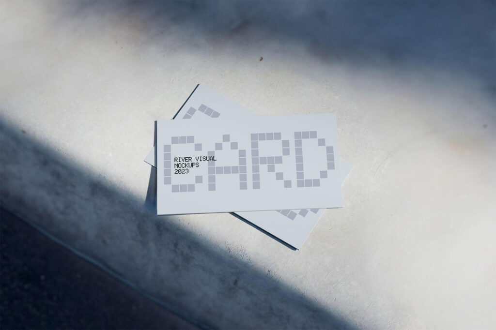Business Card Mockup Side Road Backdrop
