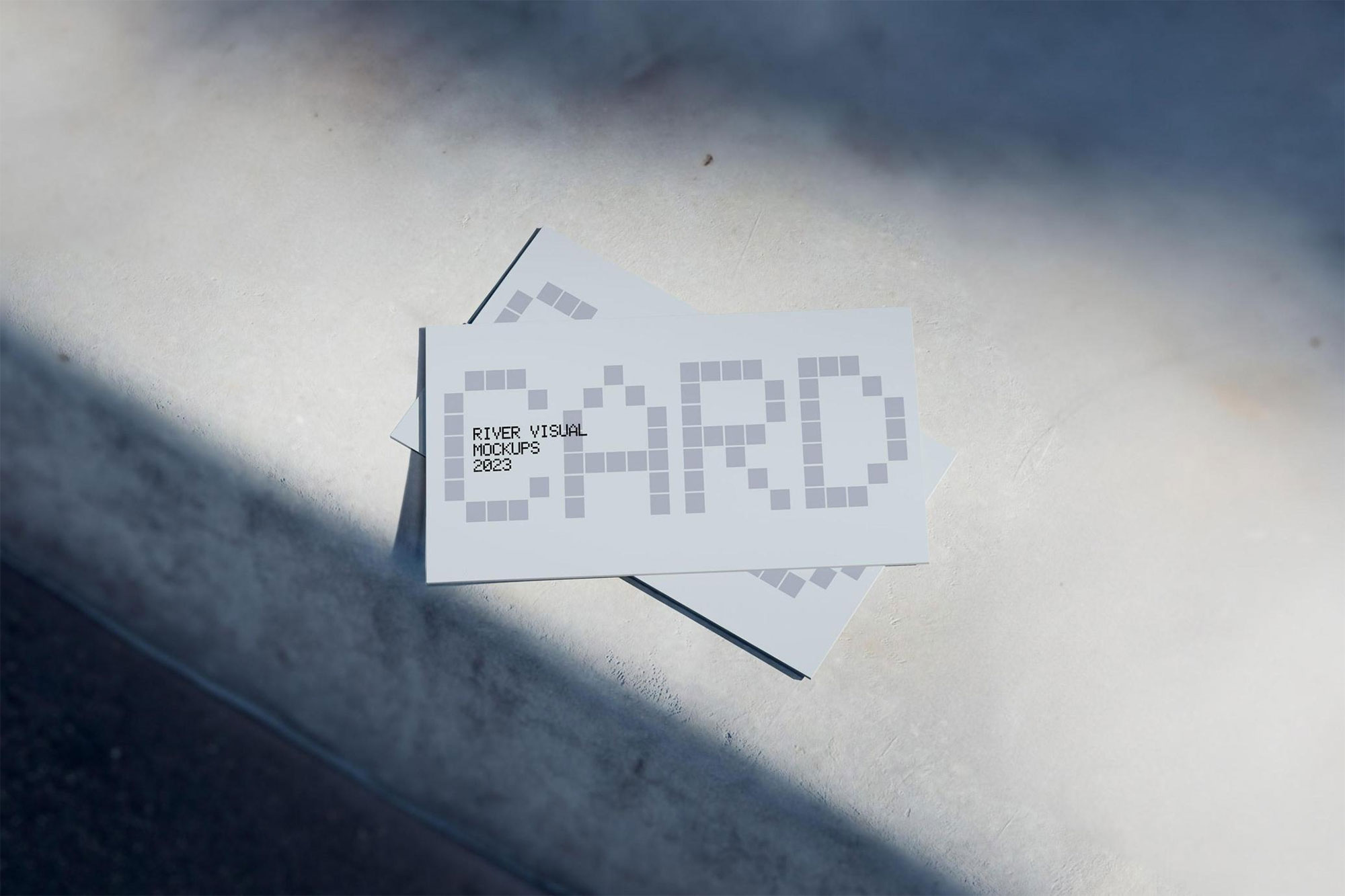 Free Business Card Mockup Side Road Backdrop PSD Template