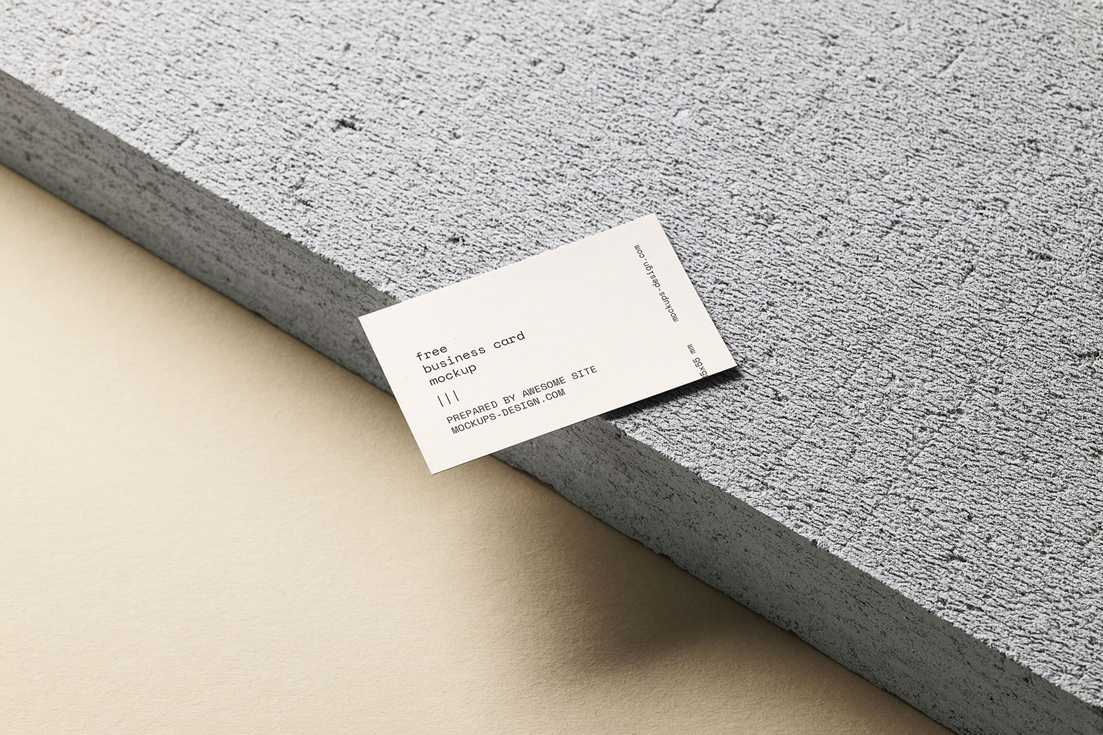 Business Card on a Concrete Block Mockup FREE PSD