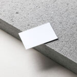 Business Card on a Concrete Block Mockup