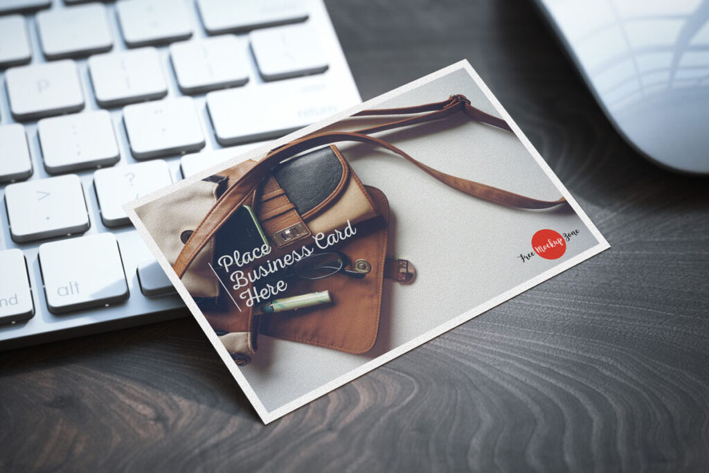 Business Card on Keyboard Mockup