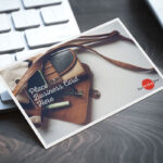 Business Card on Keyboard Mockup