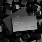 Business Card on Stone Cubes Mockup