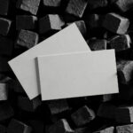 Business Card on Stone Cubes Mockup