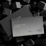 Business Card on Stone Cubes Mockup