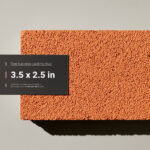 Business Card on The Edge of a Sponge Brick Mockup