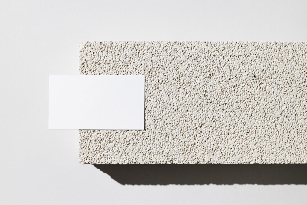 Business Card on The Edge of a Sponge Brick Mockup