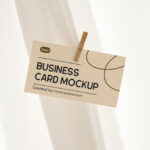Business Card with Paper Clip Mockup