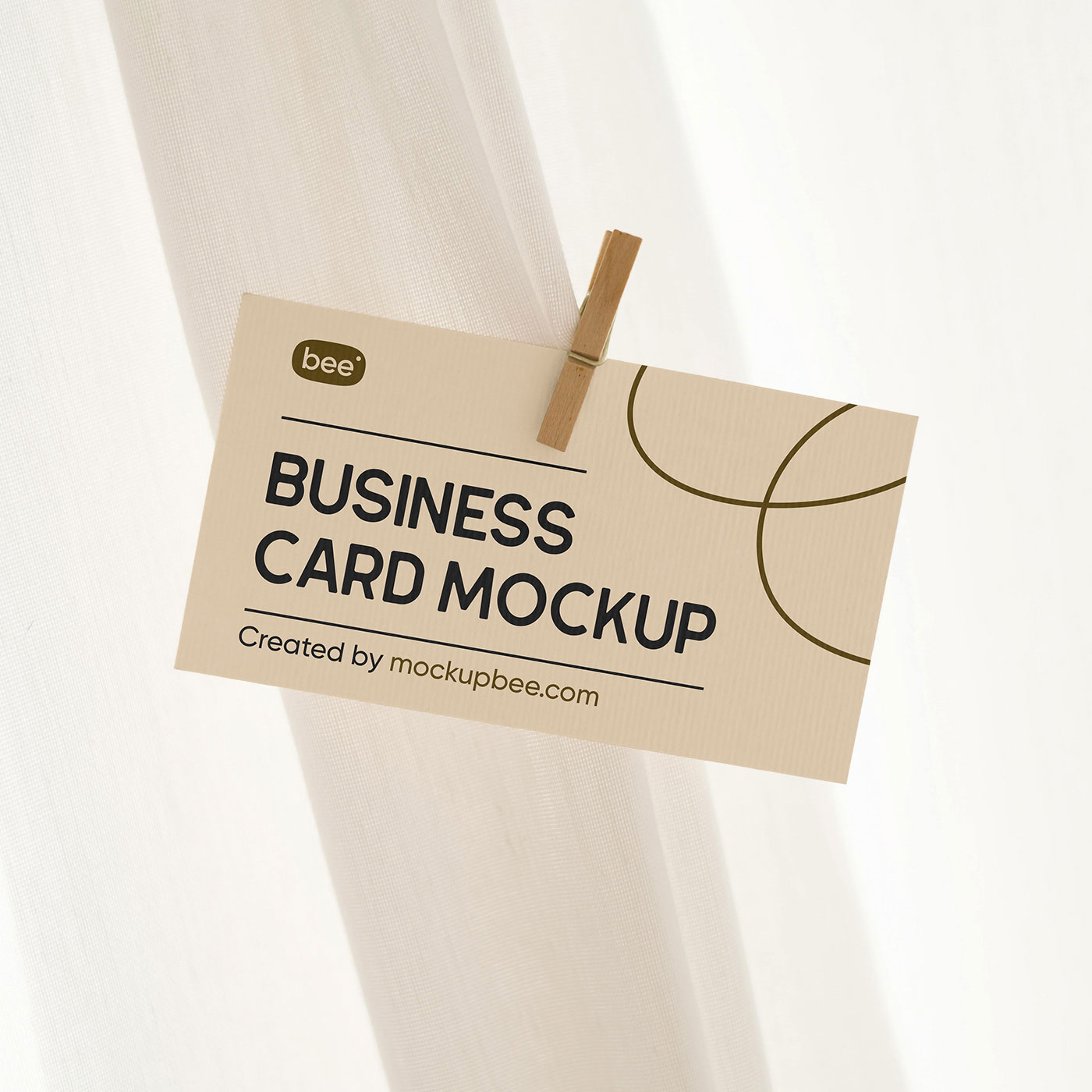 Free Business Card with Paper Clip Mockup PSD Template