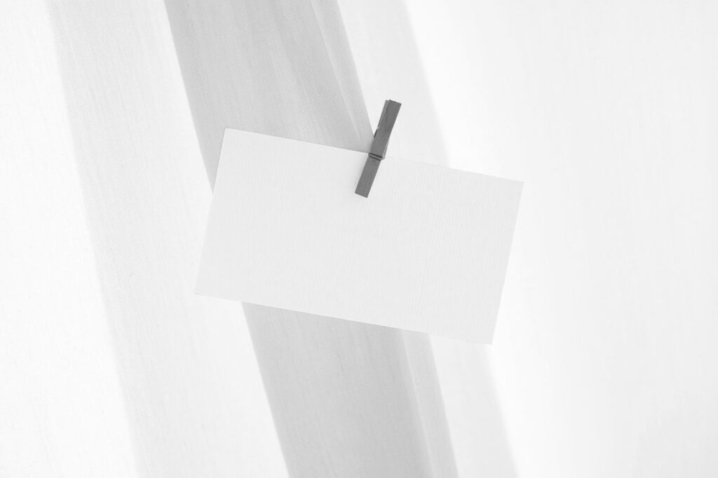 Business Card with Paper Clip Mockup