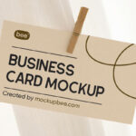 Business Card with Paper Clip Mockup