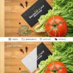 Business Card with Vegetable Surroundings Mockup