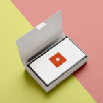 Business Cards Mockup of an Open Business Card Holder