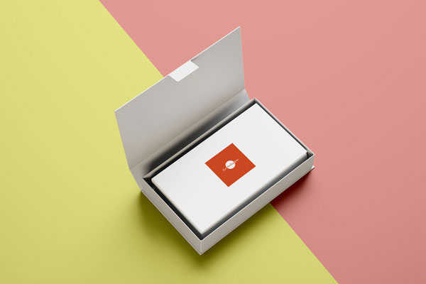 Business Cards Mockup of an Open Business Card Holder