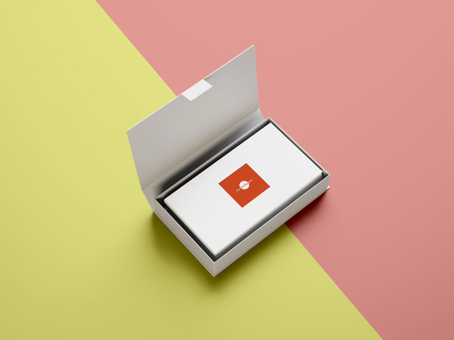 Business Cards Mockup of an Open Business Card Holder FREE PSD