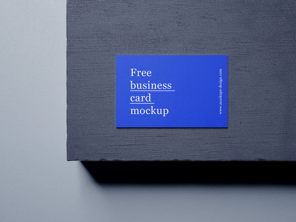 Business Cards Mockup with Dark Blue background