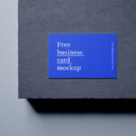 Business Cards Mockup with Dark Blue background