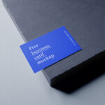 Business Cards Mockup with Dark Blue background