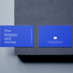 Business Cards Mockup with Dark Blue background