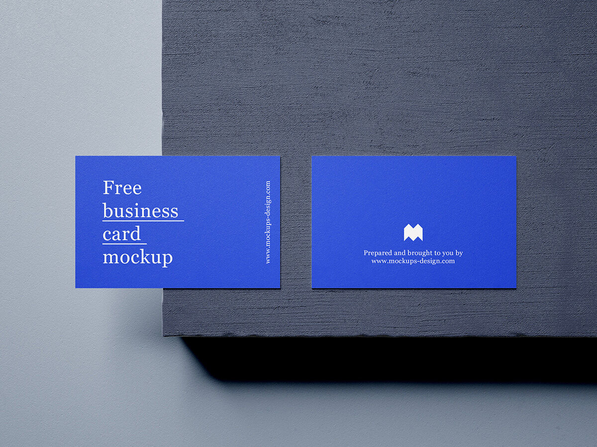 Business Cards Mockup with darkblue background FREE PSD