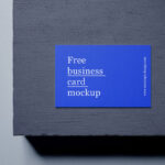 Business Cards Mockup with Dark Blue background