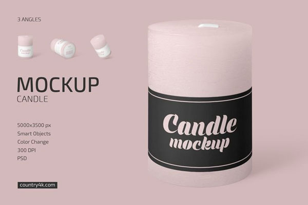Candle Mockup in 3 Varied Sights