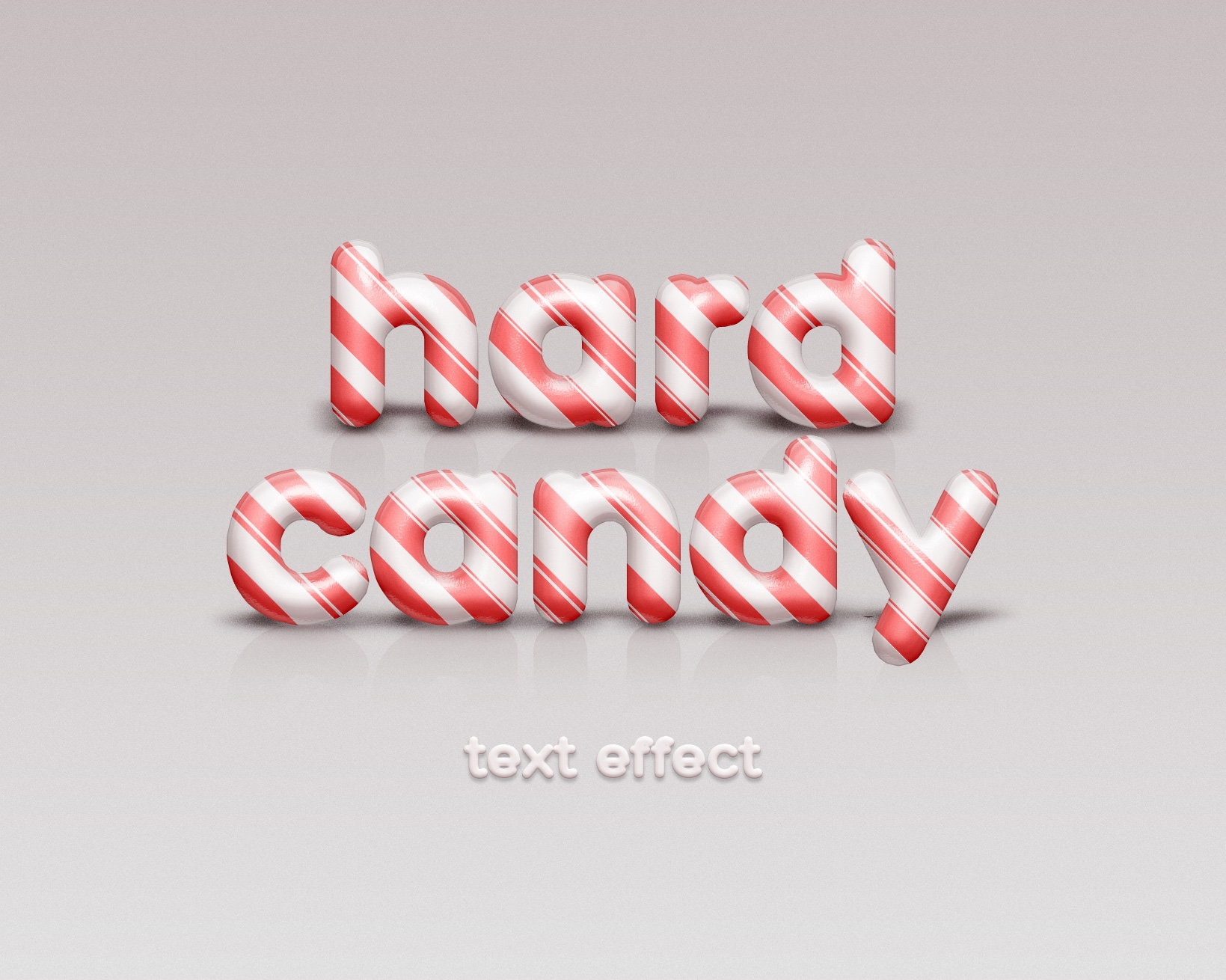 Candy Cane Text Effect FREE PSD