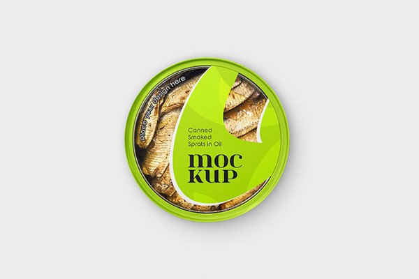 Mockup of Canned Smoked Sprats in 2 Shots