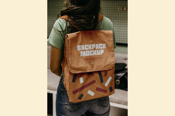 Canvas Backpack Mockup