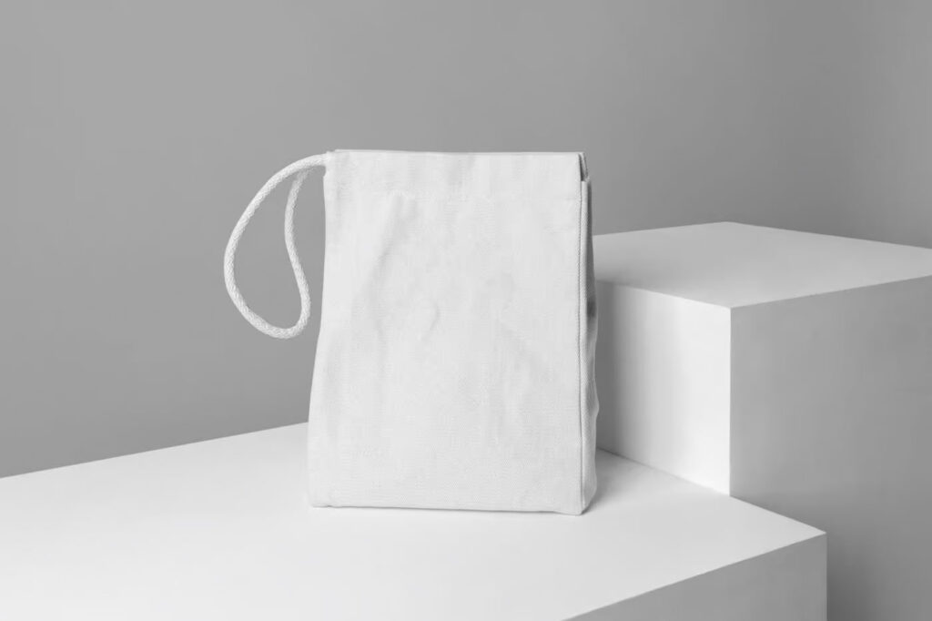 Canvas Bag on Boxes Mockup