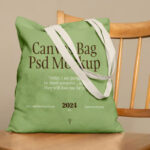 Canvas Bag on Chair Mockup
