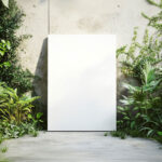 Canvas Mockup in Outdoor Garden