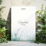 Canvas Mockup in Outdoor Garden