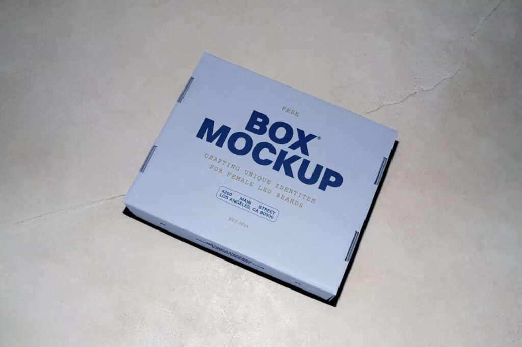 Cardboard Box on Floor Mockup