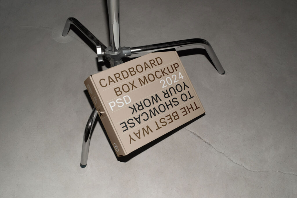 Cardboard Box on Tripod Mockup