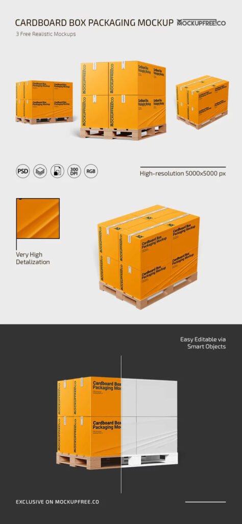 Cardboard Box Packaging Mockup