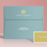 Cardboard Folder and Business Card Mockup with a Front View