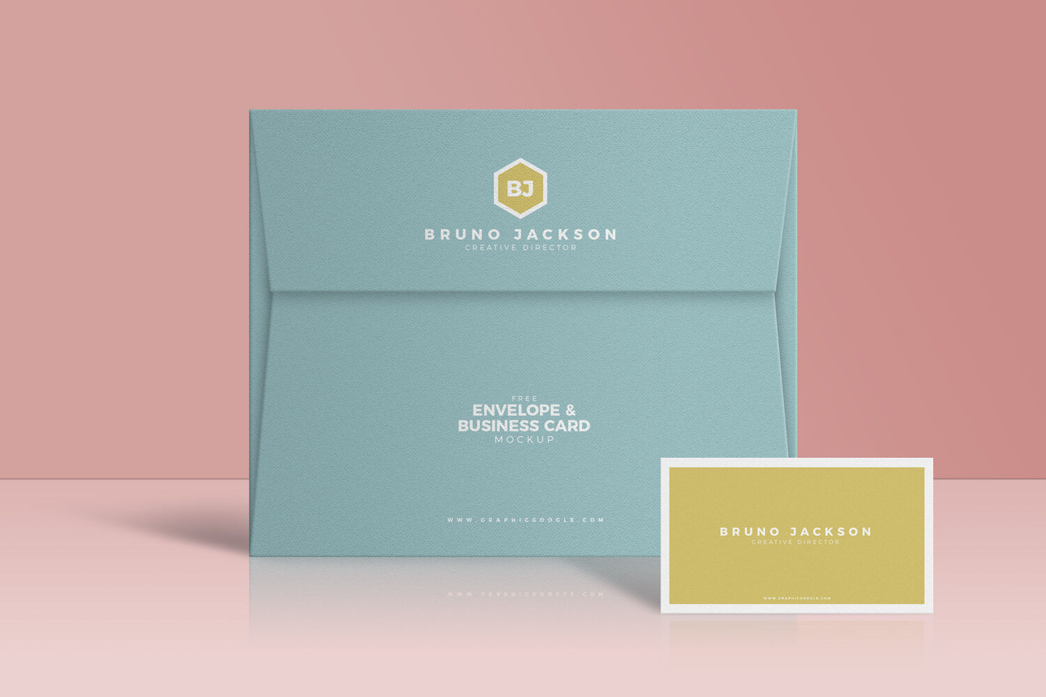 Cardboard Folder and Business Card Mockup with a Front View FREE PSD