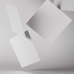 Cardboard Square Invitation Cards Mockup