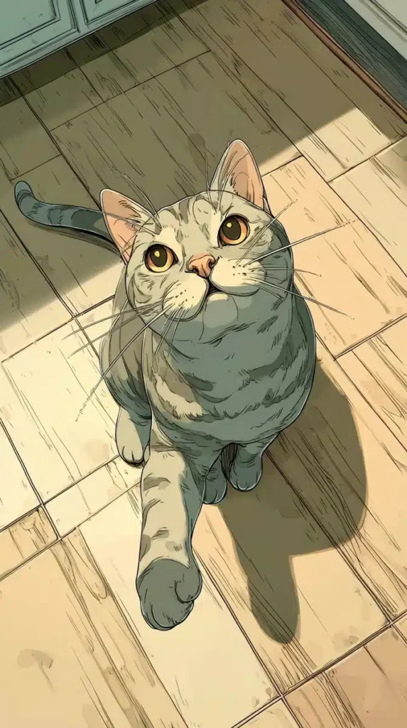 Cartoon Cat Reaching Forward